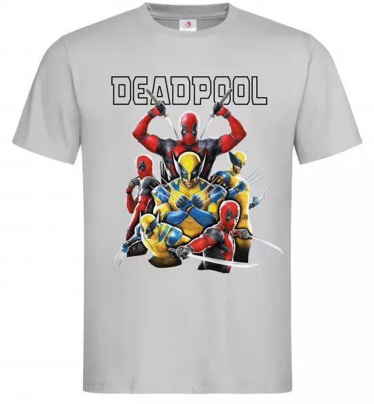 Чоловіча футболка Deadpool and wolverine Сірий фото