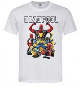 Мужская футболка Deadpool and wolverine Белый фото
