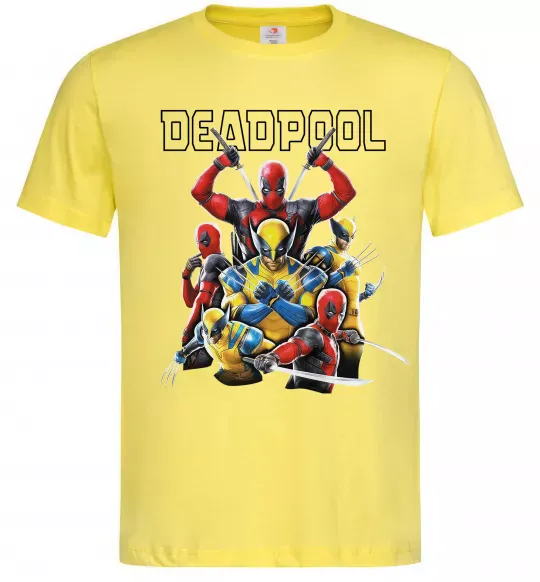 Чоловіча футболка Deadpool and wolverine Лимонний фото