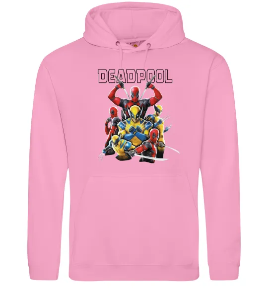 Мужская толстовка (худи) Deadpool and wolverine Розовый фото