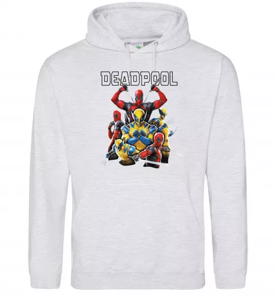 Жіноча толстовка (худі) Deadpool and wolverine Сірий меланж фото