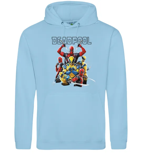 Жіноча толстовка (худі) Deadpool and wolverine Блакитний фото