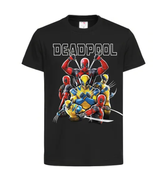 Дитяча футболка Deadpool and wolverine Чорний фото