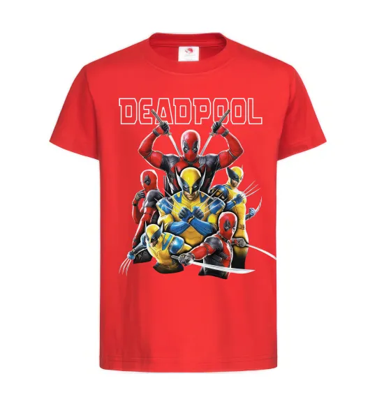 Дитяча футболка Deadpool and wolverine Червоний фото