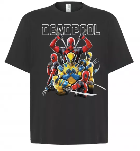 Футболка Оверсайз Deadpool and wolverine Чорний фото