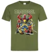 Чоловіча футболка Deadpool and wolverine Оливковий фото
