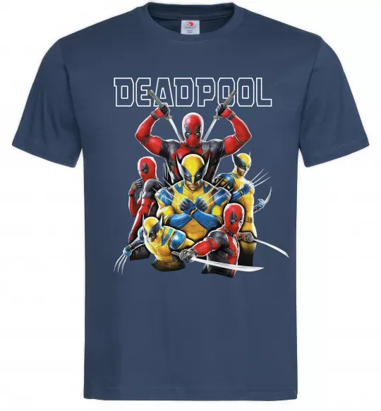 Чоловіча футболка Deadpool and wolverine Темно-синій фото