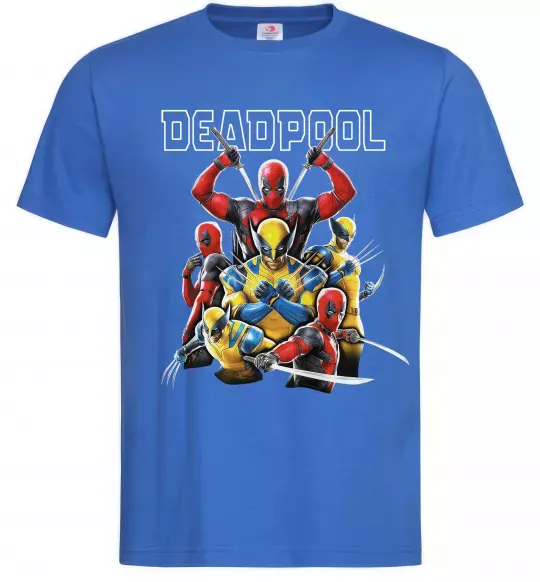 Чоловіча футболка Deadpool and wolverine Яскраво-синій фото