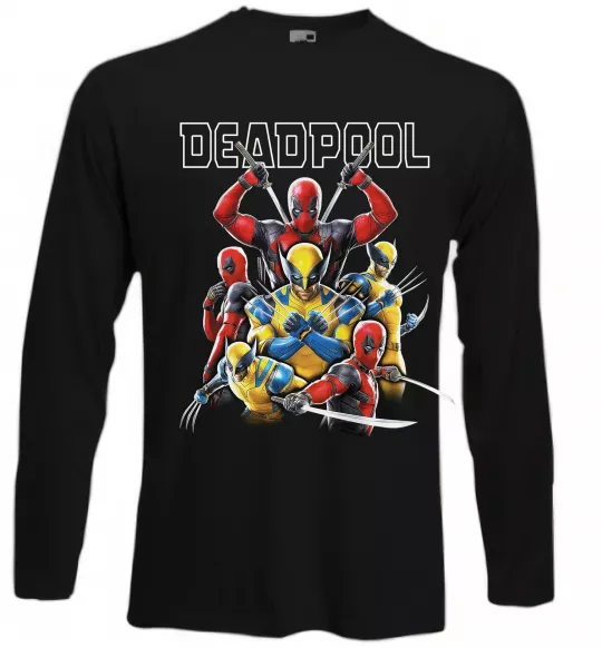 Лонгслів Deadpool and wolverine Чорний фото