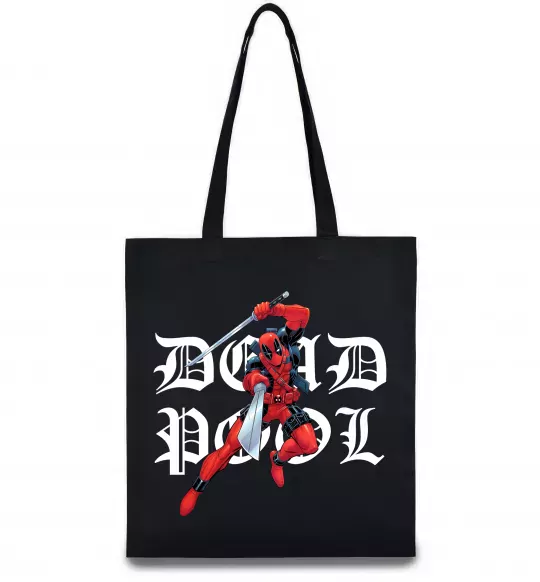 Еко-сумка Дедпул з мечами Чорний фото