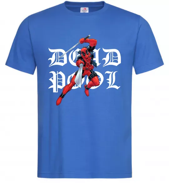 Чоловіча футболка Дедпул з мечами Яскраво-синій фото