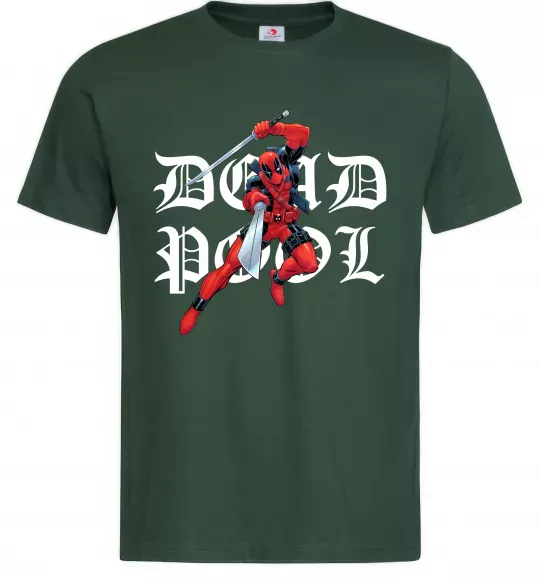 Чоловіча футболка Дедпул з мечами Темно-зелений фото