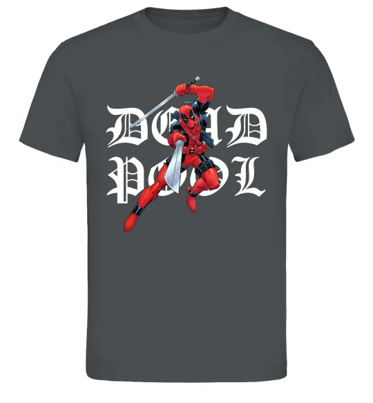 Чоловіча футболка Дедпул з мечами Графіт фото