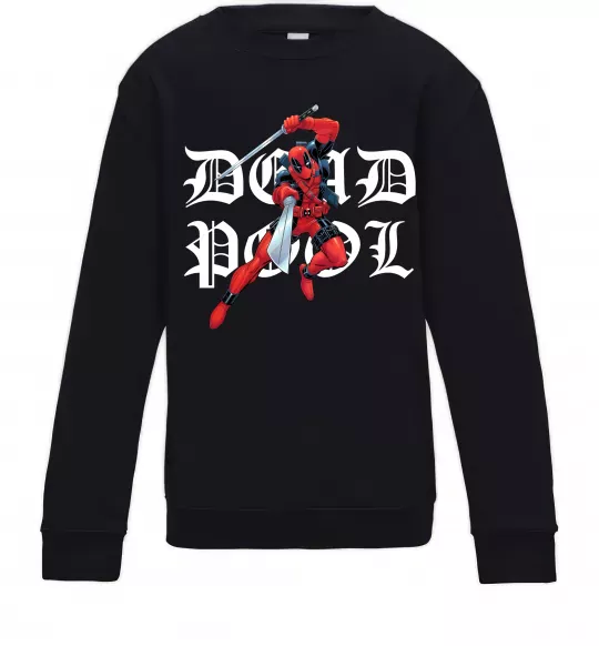 Дитячий світшот Дедпул з мечами Чорний фото