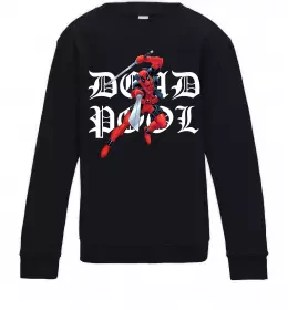 Дитячий світшот Дедпул з мечами Чорний фото