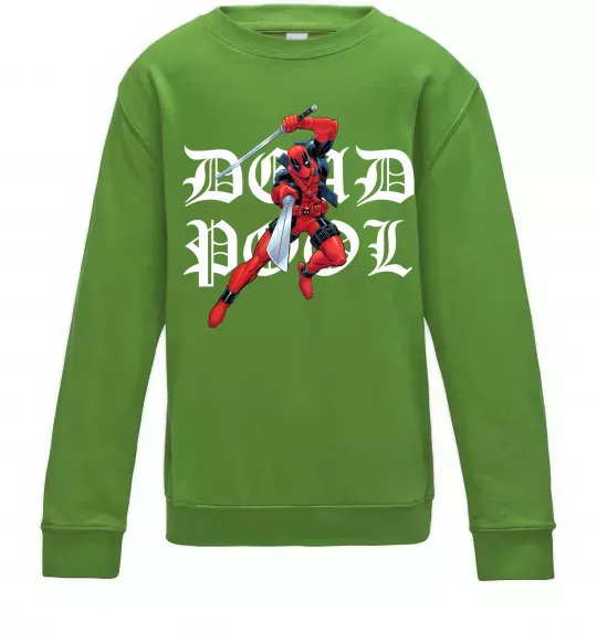Дитячий світшот Дедпул з мечами Лаймовий фото
