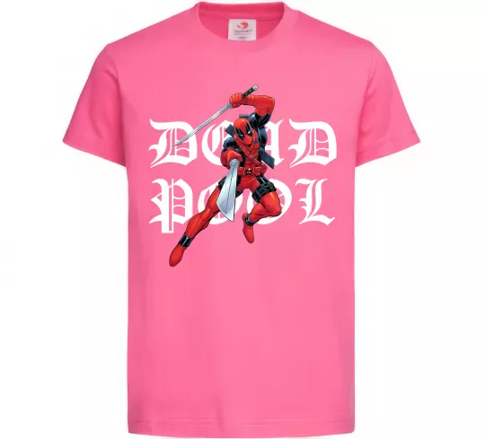 Детская футболка Дедпул з мечами Ярко-розовый фото