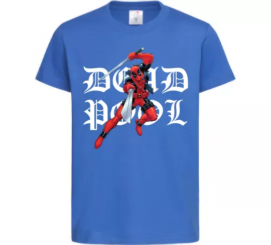 Детская футболка Дедпул з мечами Ярко-синий фото