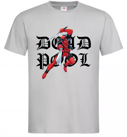 Чоловіча футболка Дедпул з мечами Сірий фото