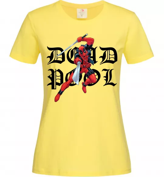 Женская футболка Дедпул з мечами Лимонный фото