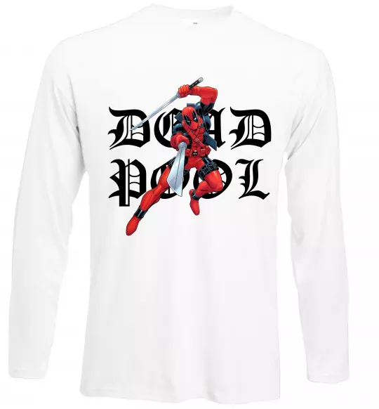 Лонгслів Дедпул з мечами Білий фото