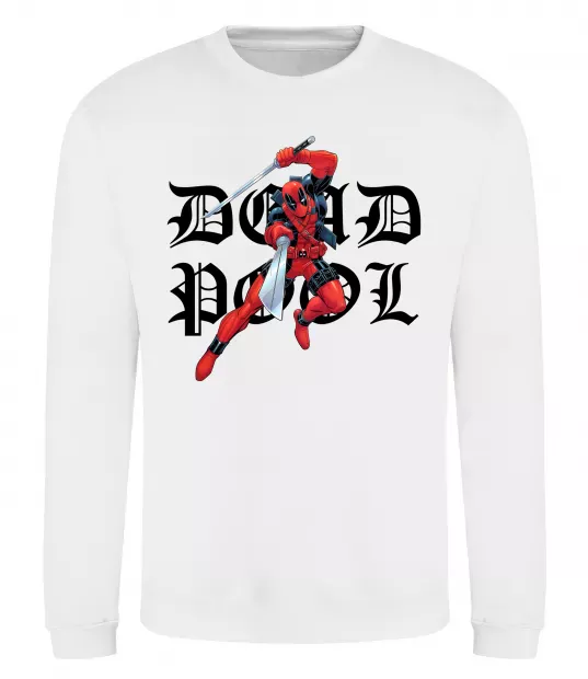 Світшот Дедпул з мечами Білий фото