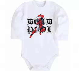 Детский боди Дедпул з мечами Белый фото