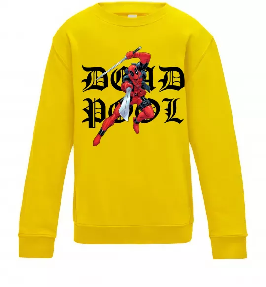 Дитячий світшот Дедпул з мечами Сонячно жовтий фото