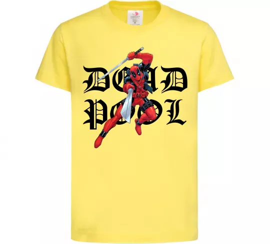 Детская футболка Дедпул з мечами Лимонный фото
