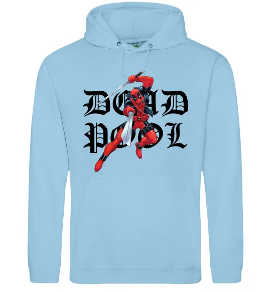 Мужская толстовка (худи) Дедпул з мечами Голубой фото
