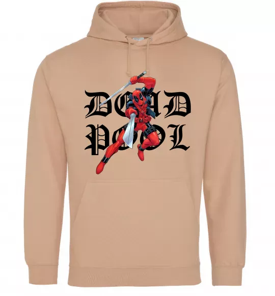 Жіноча толстовка (худі) Дедпул з мечами Пісочний фото