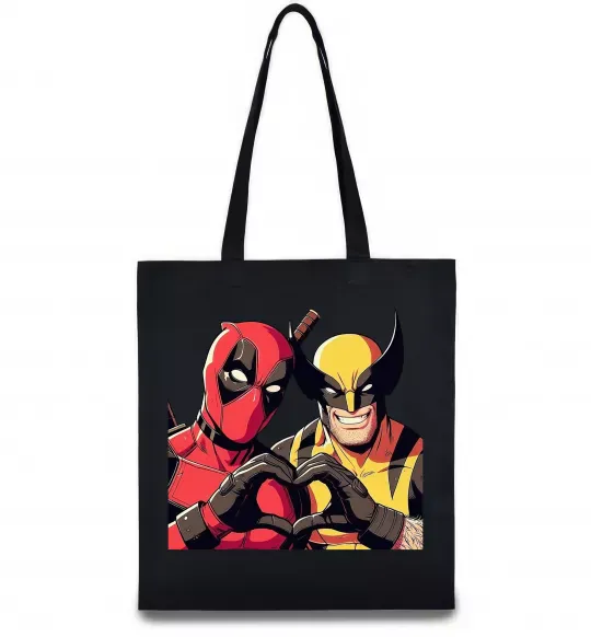 Еко-сумка Wolverine and deadpool Чорний фото