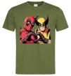 Чоловіча футболка Wolverine and deadpool Оливковий фото