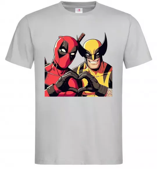 Чоловіча футболка Wolverine and deadpool Сірий фото