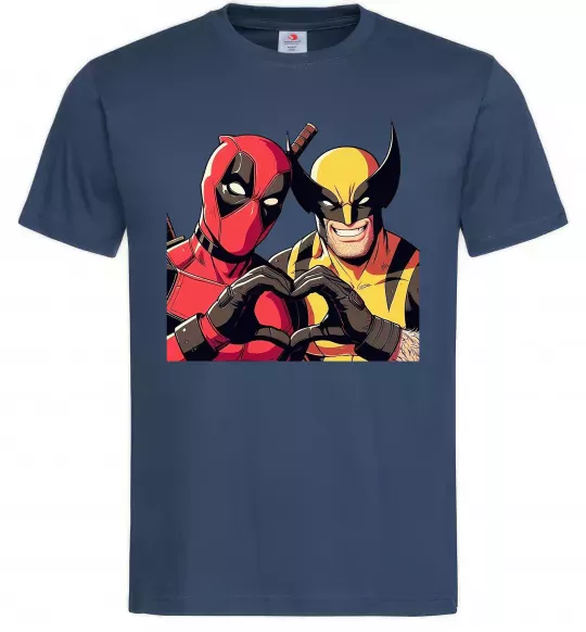 Чоловіча футболка Wolverine and deadpool Темно-синій фото