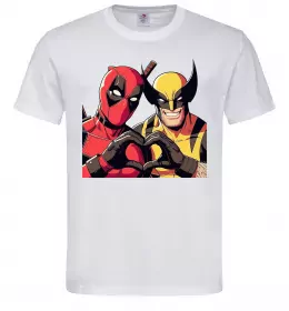 Мужская футболка Wolverine and deadpool Белый фото