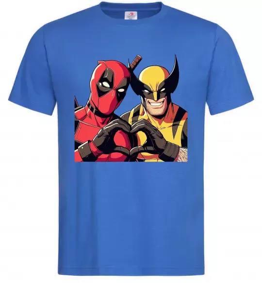 Чоловіча футболка Wolverine and deadpool Яскраво-синій фото