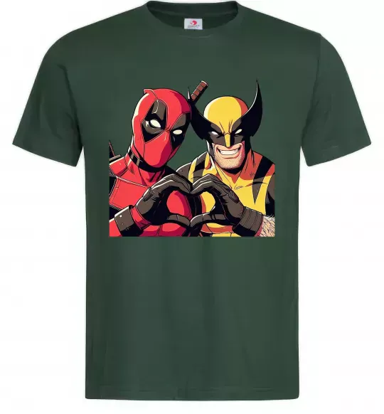 Чоловіча футболка Wolverine and deadpool Темно-зелений фото