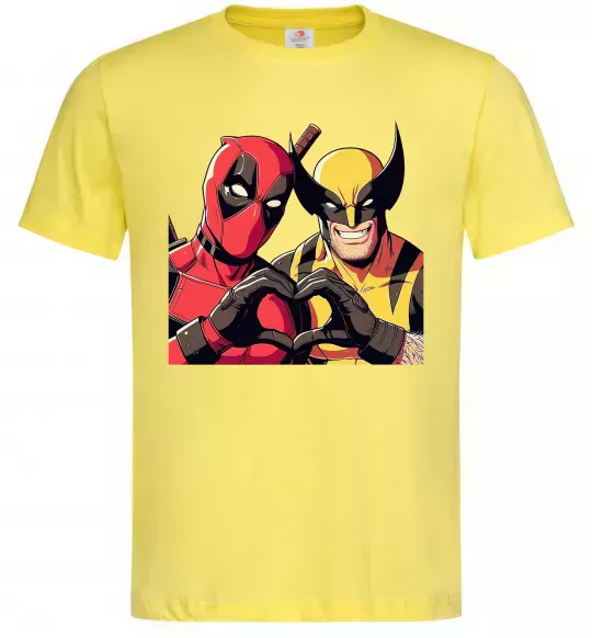 Чоловіча футболка Wolverine and deadpool Лимонний фото