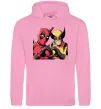Мужская толстовка (худи) Wolverine and deadpool Розовый фото