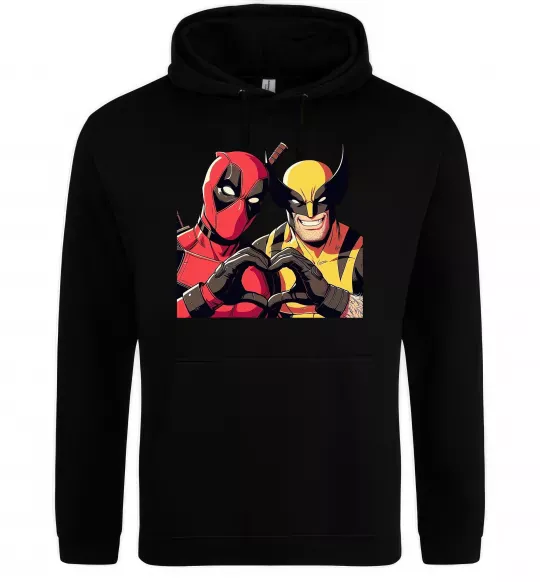 Чоловіча толстовка (худі) Wolverine and deadpool Чорний фото