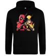 Женская толстовка (худи) Wolverine and deadpool Черный фото