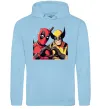 Женская толстовка (худи) Wolverine and deadpool Голубой фото