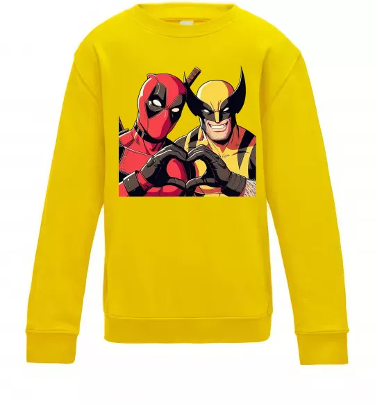 Дитячий світшот Wolverine and deadpool Сонячно жовтий фото