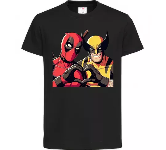 Дитяча футболка Wolverine and deadpool Чорний фото