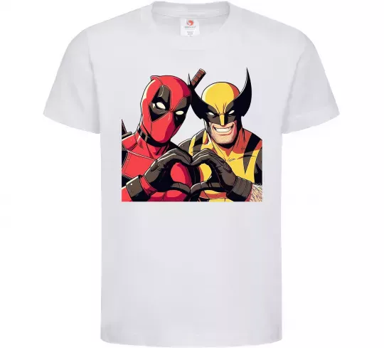 Дитяча футболка Wolverine and deadpool Білий фото