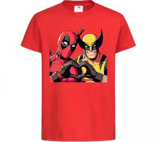 Дитяча футболка Wolverine and deadpool Червоний фото