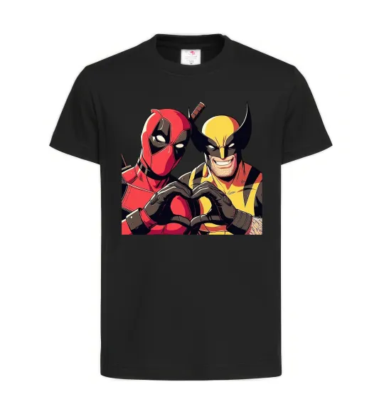 Детская футболка Wolverine and deadpool Черный фото
