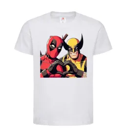 Дитяча футболка Wolverine and deadpool Білий фото