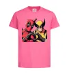 Детская футболка Wolverine and deadpool Ярко-розовый фото
